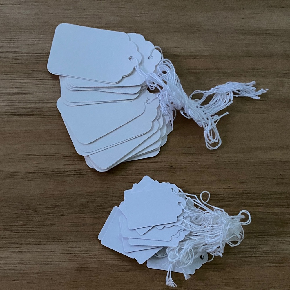 Brothersbox Price Tags with String Attached, White Marking Merchandise